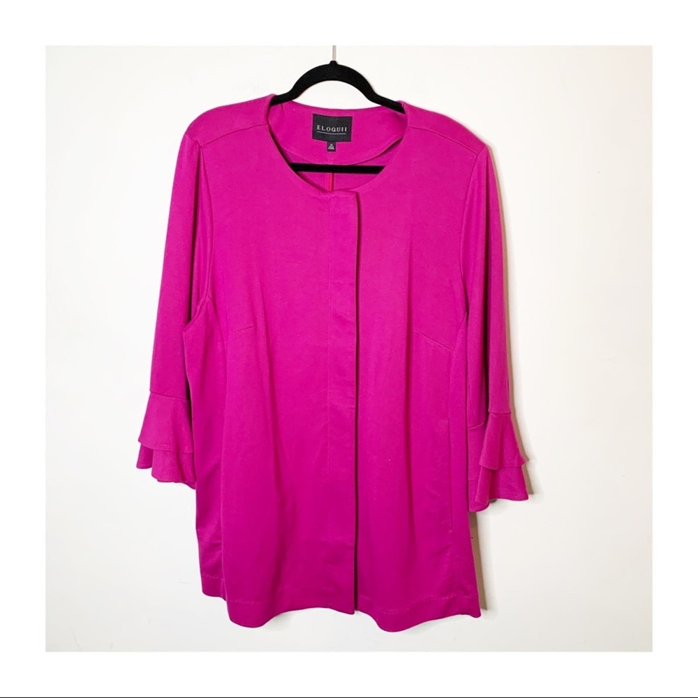 Eloquii Pink Blazer Jacket Zip Up SZ 22